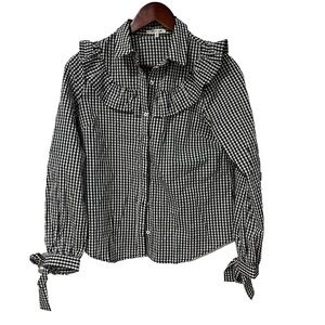 Bleuh small print checkered top size medium
